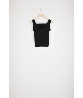 Canotta con cut-out in maglia di misto cotone bio pas cher