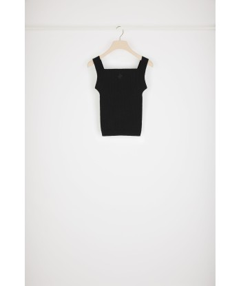 Canotta con cut-out in maglia di misto cotone bio pas cher