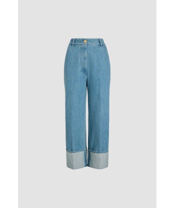 Pantalone iconico in denim bio con risvolto offre 