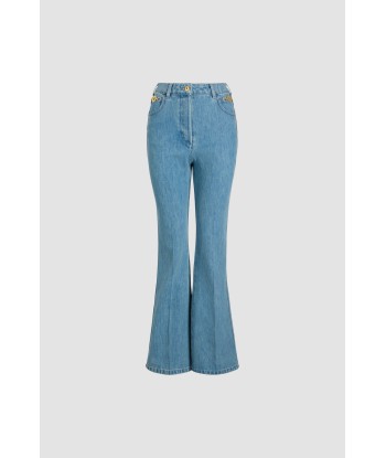 Pantalone flare in denim bio Livraison rapide