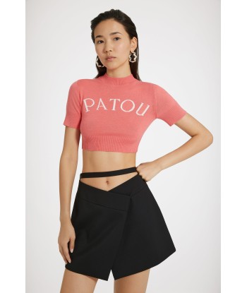 Maglia Patou cropped in cotone e lana basket pas cher