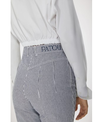 Pantalone flare in denim bio stampato vous aussi creer 