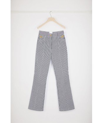 Pantalone flare in denim bio stampato vous aussi creer 