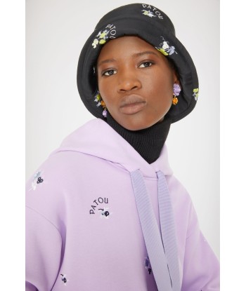 Hoodie in cotone bio con ricami floreali vous aussi creer 