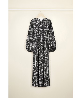 Maxi shirt dress in printed eco twill satin les muscles